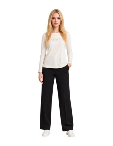 Armani Exchange t-shirt femme beige strass manches longues | ChoixMode