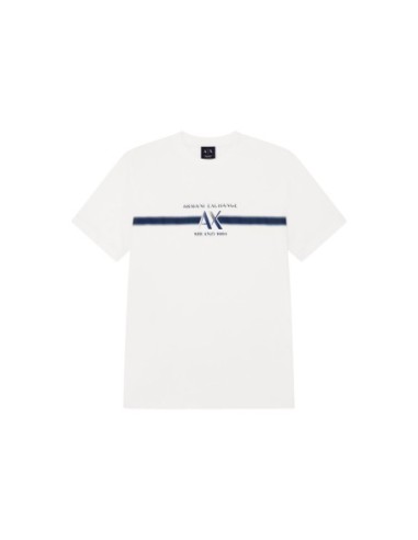 Armani Exchange t-shirt homme blanc imprimé col rond hiver | ChoixMode