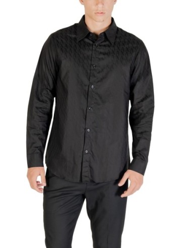 Armani Exchange chemise homme noire coton | ChoixMode