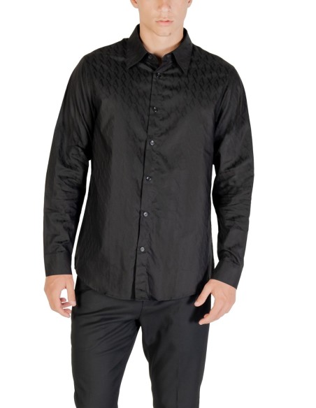 Armani Exchange chemise homme noire coton | ChoixMode