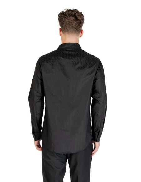 Armani Exchange chemise homme noire coton | ChoixMode