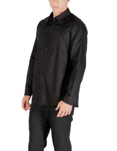 Armani Exchange chemise homme noire coton | ChoixMode