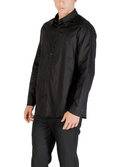 Armani Exchange chemise homme noire coton | ChoixMode