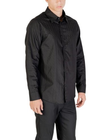 Armani Exchange chemise homme noire coton | ChoixMode