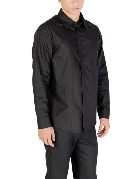 Armani Exchange chemise homme noire coton | ChoixMode