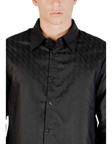 Armani Exchange chemise homme noire coton | ChoixMode