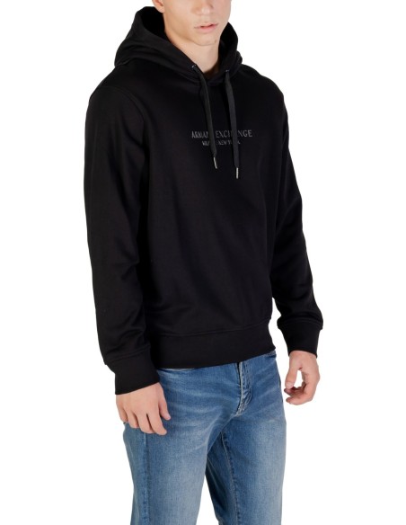 Armani Exchange sweat capuche homme noir coton | ChoixMode