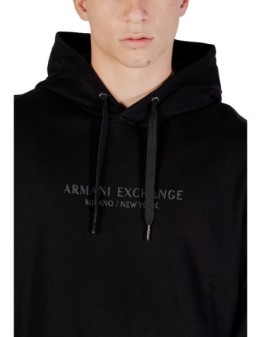 Armani Exchange sweat capuche homme noir coton | ChoixMode