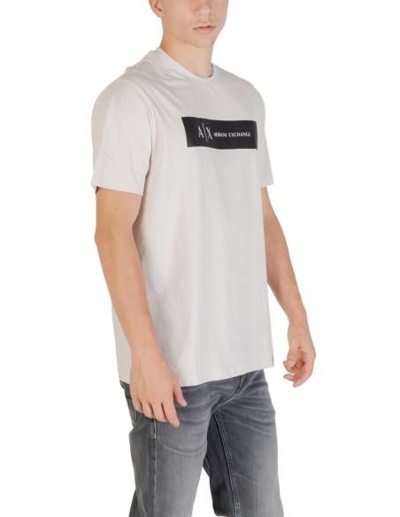 Armani Exchange t-shirt homme beige imprimé | ChoixMode