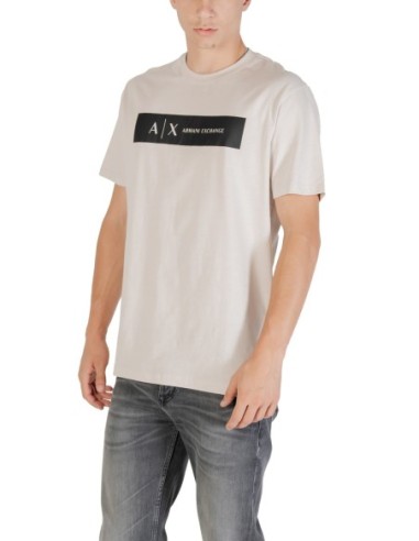 Armani Exchange t-shirt homme beige imprimé | ChoixMode