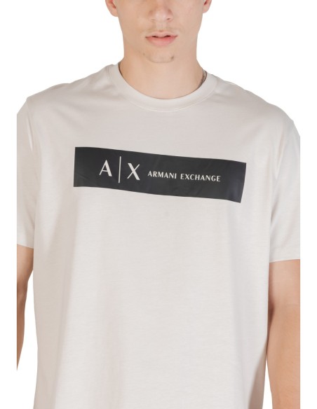 Armani Exchange t-shirt homme beige imprimé | ChoixMode