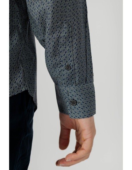 Armani Exchange chemise homme grise imprimée | ChoixMode