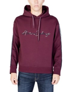 Armani Exchange sweat capuche bordeaux imprimé | ChoixMode