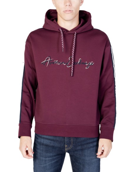 Armani Exchange sweat capuche bordeaux imprimé | ChoixMode