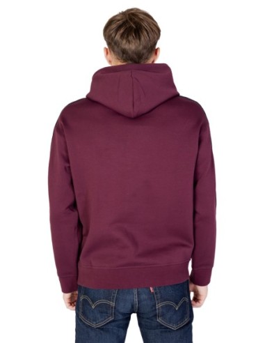 Armani Exchange sweat capuche bordeaux imprimé | ChoixMode