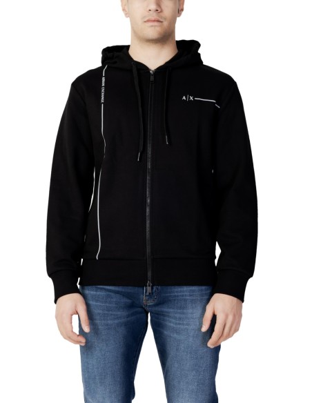 Armani Exchange sweat capuche homme noir zippé | ChoixMode