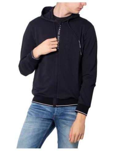 Armani Exchange sweat homme noir zippé stretch | ChoixMode