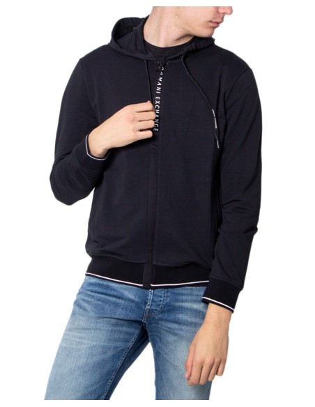 Armani Exchange sweat homme noir zippé stretch | ChoixMode