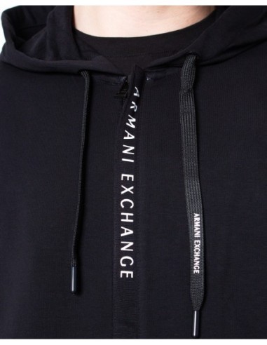 Armani Exchange sweat homme noir zippé stretch | ChoixMode