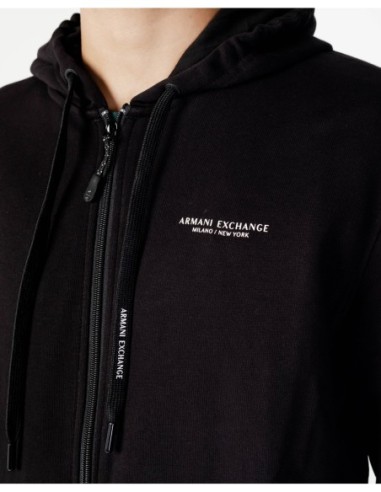 Armani Exchange sweat zippé homme noir coton | ChoixMode