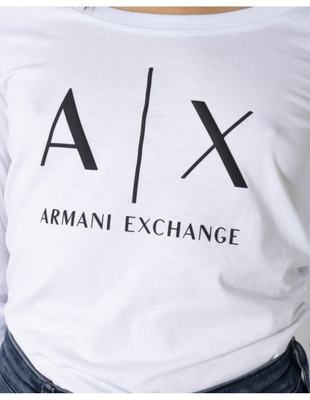 Armani Exchange t-shirt femme blanc manches longues | ChoixMode