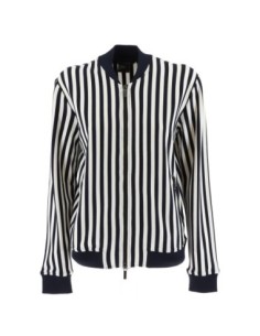 Armani Exchange veste femme bleue rayée zippée | ChoixMode