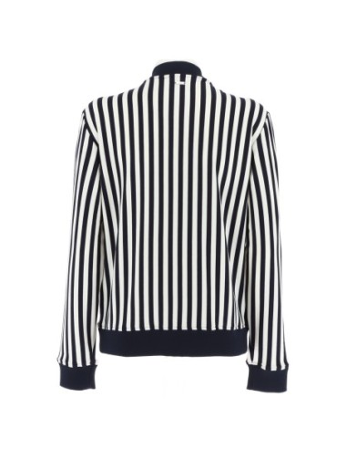 Armani Exchange veste femme bleue rayée zippée | ChoixMode