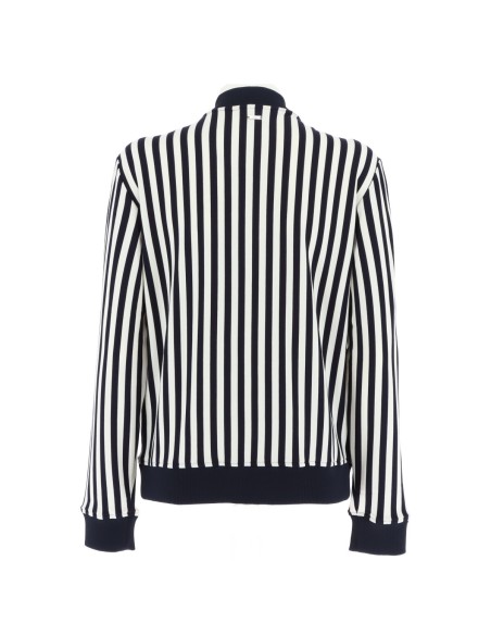 Armani Exchange veste femme bleue rayée zippée | ChoixMode