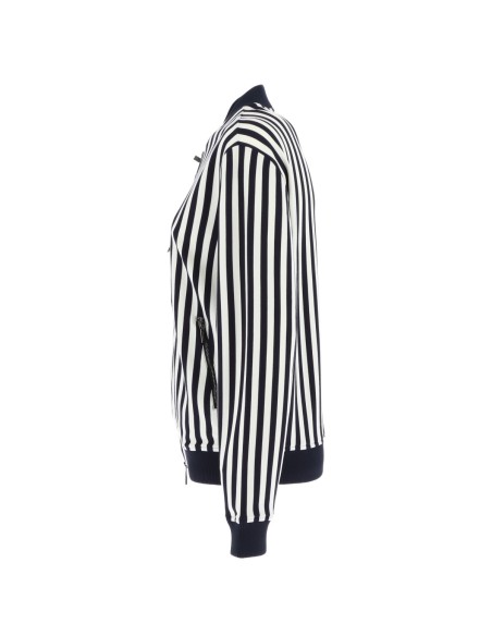 Armani Exchange veste femme bleue rayée zippée | ChoixMode