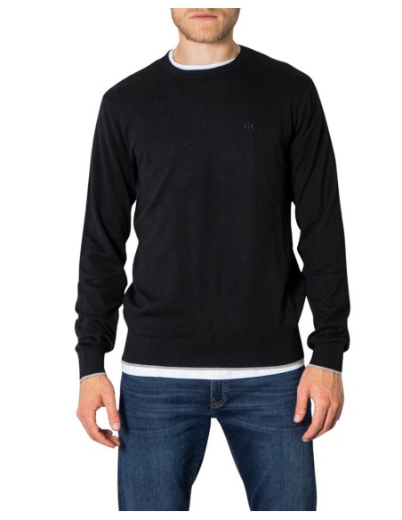Armani Exchange pull homme noir coton cachemire | ChoixMode