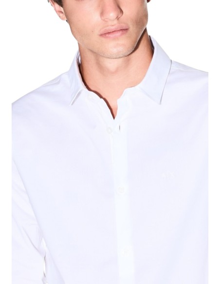 Armani Exchange chemise homme blanche coton stretch | ChoixMode