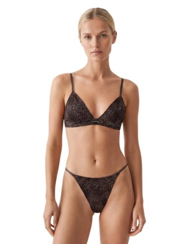 Calvin Klein Underwear body triangle léopard marron | ChoixMode