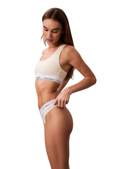 Calvin Klein Underwear string femme beige coton modal | ChoixMode