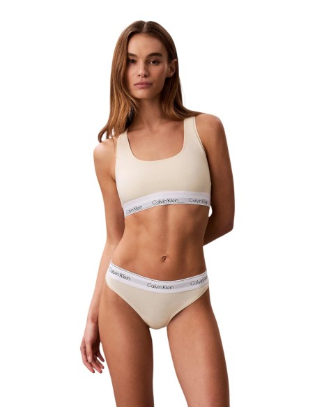 Calvin Klein Underwear string femme beige coton modal | ChoixMode