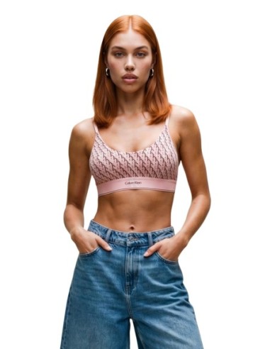 Calvin Klein Underwear bralette femme rose géométrique | ChoixMode