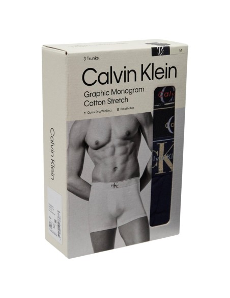Calvin Klein Underwear lot 3 trunks noirs coton | ChoixMode
