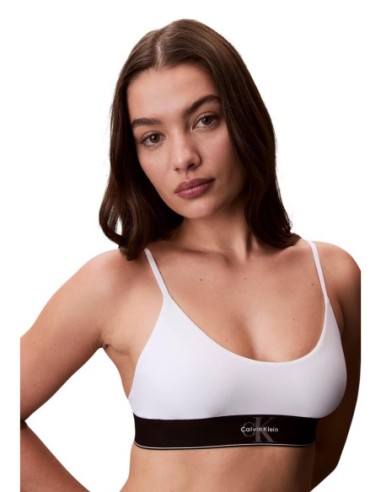 Calvin Klein Underwear bralette femme blanche imprimée | ChoixMode