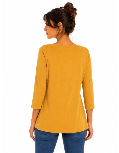 Desigual blouse femme jaune col V | ChoixMode