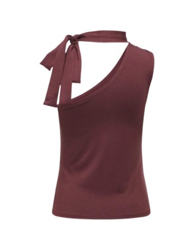 Jacqueline De Yong top femme bordeaux asymétrique | ChoixMode