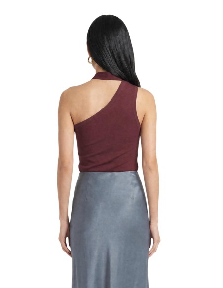 Jacqueline De Yong top femme bordeaux asymétrique | ChoixMode