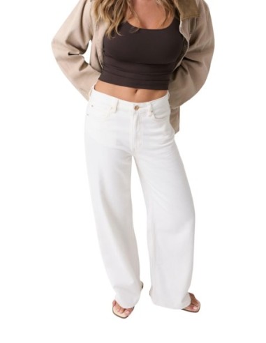 Guess pantalon femme blanc coupe large | ChoixMode