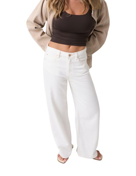 Guess pantalon femme blanc coupe large | ChoixMode