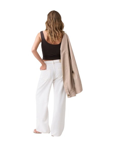 Guess pantalon femme blanc coupe large | ChoixMode