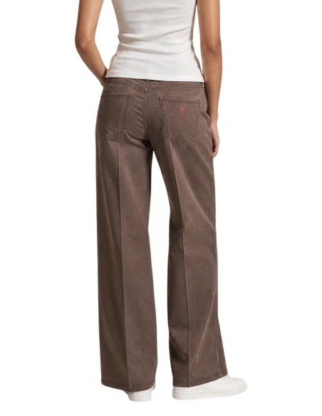 Guess pantalon palazzo femme beige lyocell | ChoixMode