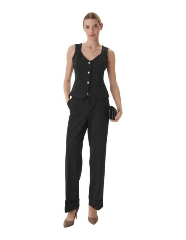 Guess pantalon femme noir crêpe structuré | ChoixMode