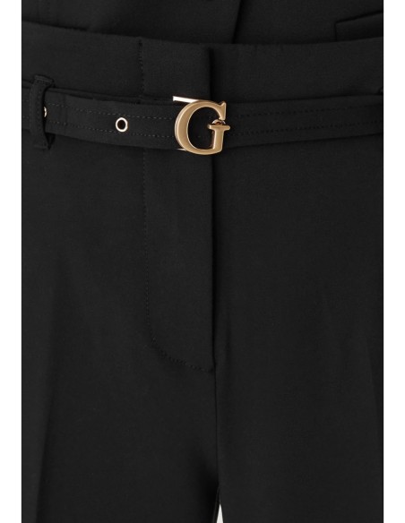 Guess pantalon femme noir crêpe structuré | ChoixMode