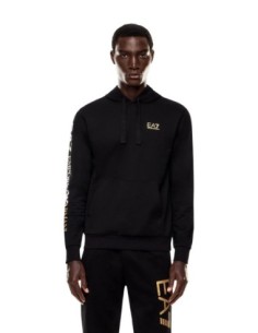 EA7 sweat à capuche homme noir imprimé | ChoixMode
