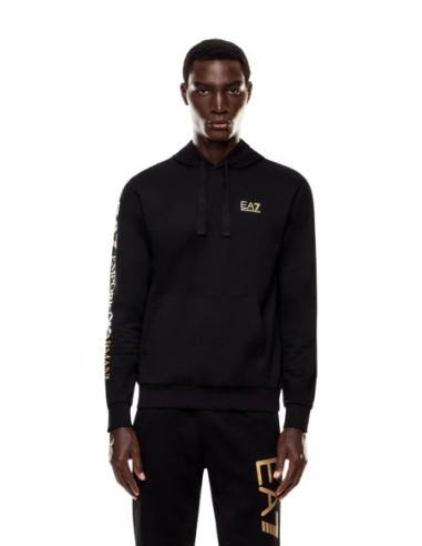EA7 sweat à capuche homme noir imprimé | ChoixMode