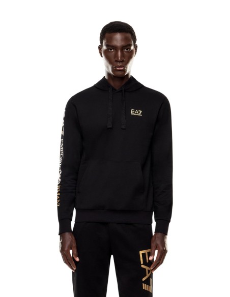 EA7 sweat à capuche homme noir imprimé | ChoixMode