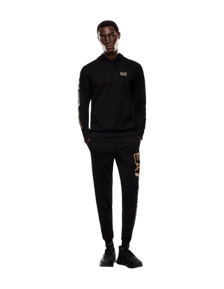EA7 sweat à capuche homme noir imprimé | ChoixMode